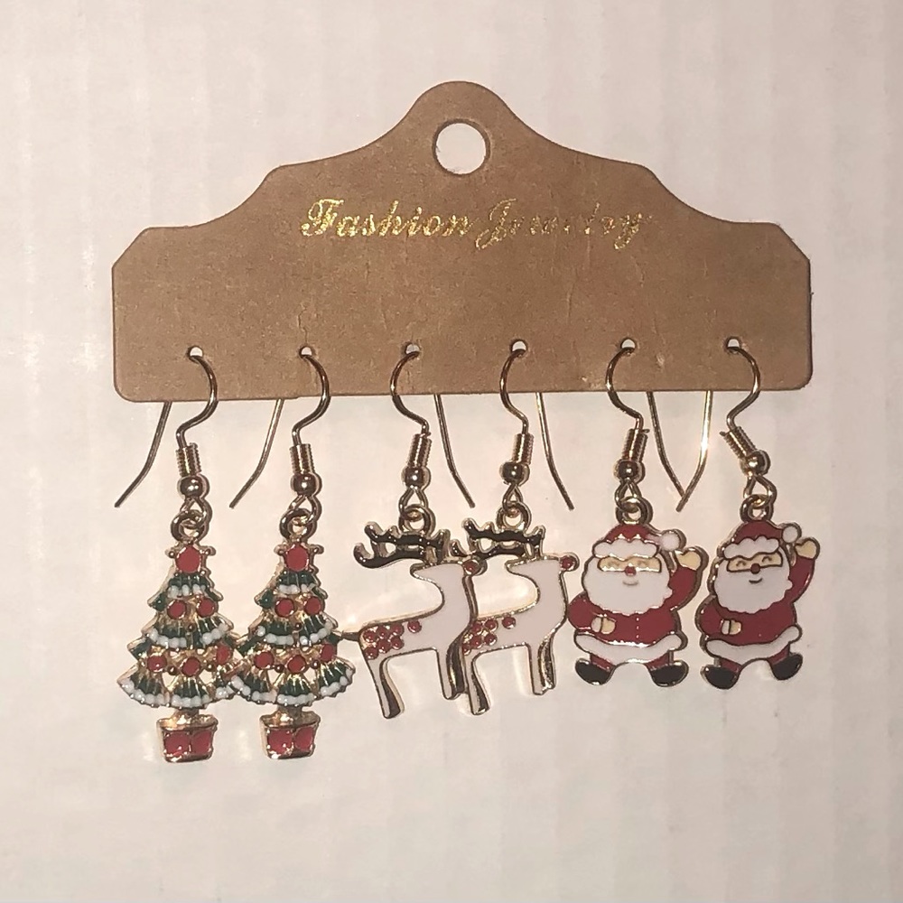 Christmas Earrings 3-pair Set New